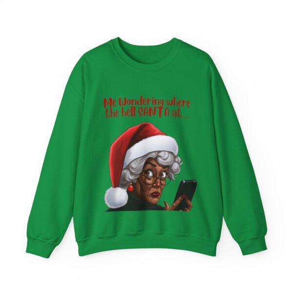 Santa Getting Side Eye Sweatshirt, Humourous Gift for Her, Christmas Gift for Her, Black Mrs Claus, Funny Christmas Sweatshirt  - 497c - Image 3