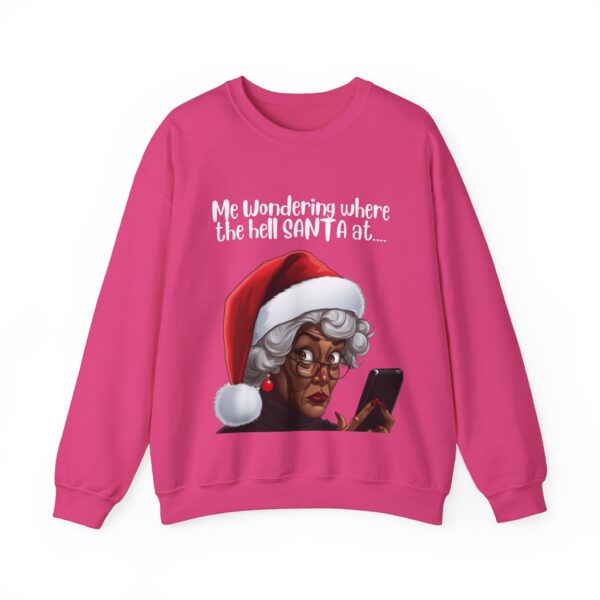 Santa Getting Side Eye Sweatshirt, Humourous Gift for Her, Christmas Gift for Her, Black Mrs Claus, Funny Christmas Sweatshirt  - 497c - Image 2