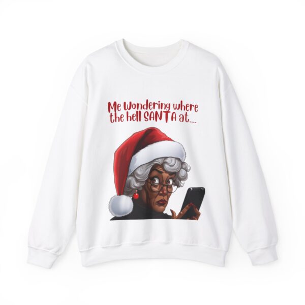 Santa Getting Side Eye Sweatshirt, Humourous Gift for Her, Christmas Gift for Her, Black Mrs Claus, Funny Christmas Sweatshirt  - 497c - Image 5