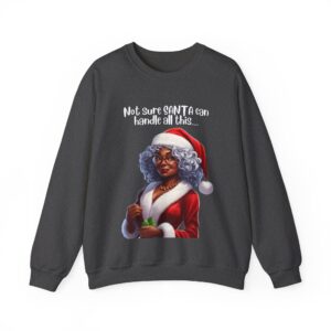 Santa Getting Shade Sweatshirt, Humourous Gift for Her, Christmas Gift for Her, Black Mrs Claus, Funny Christmas Sweatshirt  - 497d