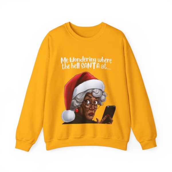 Santa Getting Side Eye Sweatshirt, Humourous Gift for Her, Christmas Gift for Her, Black Mrs Claus, Funny Christmas Sweatshirt  - 497c - Image 7