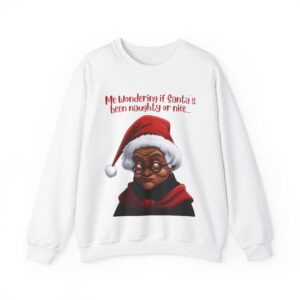 Santa Getting Side Eye Sweatshirt, Humourous Gift for Her, Christmas Gift for Her, Black Mrs Claus, Funny Christmas Sweatshirt  - 497a