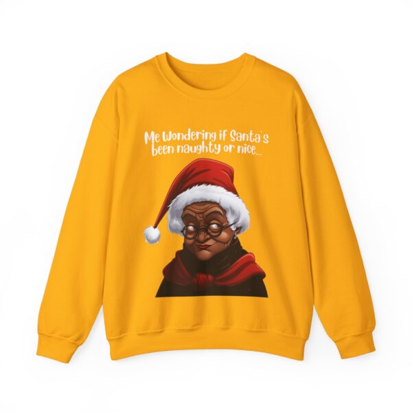 Santa Getting Side Eye Sweatshirt, Humourous Gift for Her, Christmas Gift for Her, Black Mrs Claus, Funny Christmas Sweatshirt  - 497a - Image 3