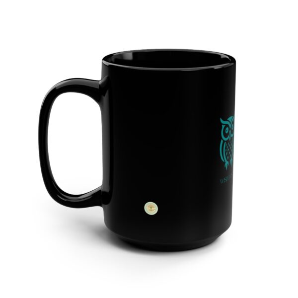 Black Mug - Age is My Superpower Wisdom, Strength, Confidence - Owl Design for Older Women and Seniors - 15oz - 516a - Image 4