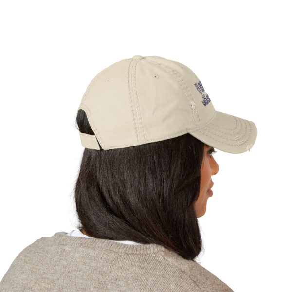 Seasoned with Experience hat for women over 50 – distressed cotton dad cap