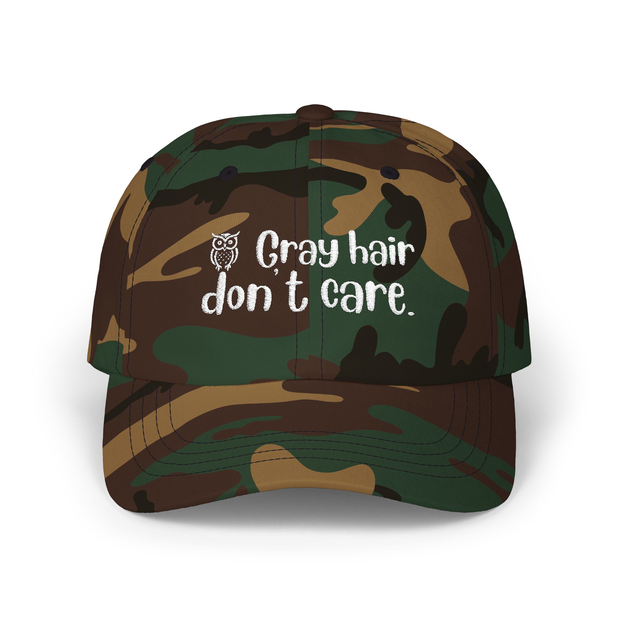 Gray Hair Don't Care (White Letters) Classic Cap – Multiple Colors for Stylish Women Over 50